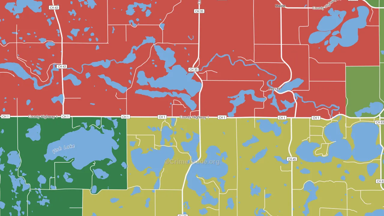 Phelps, MN Map of Murder Rates