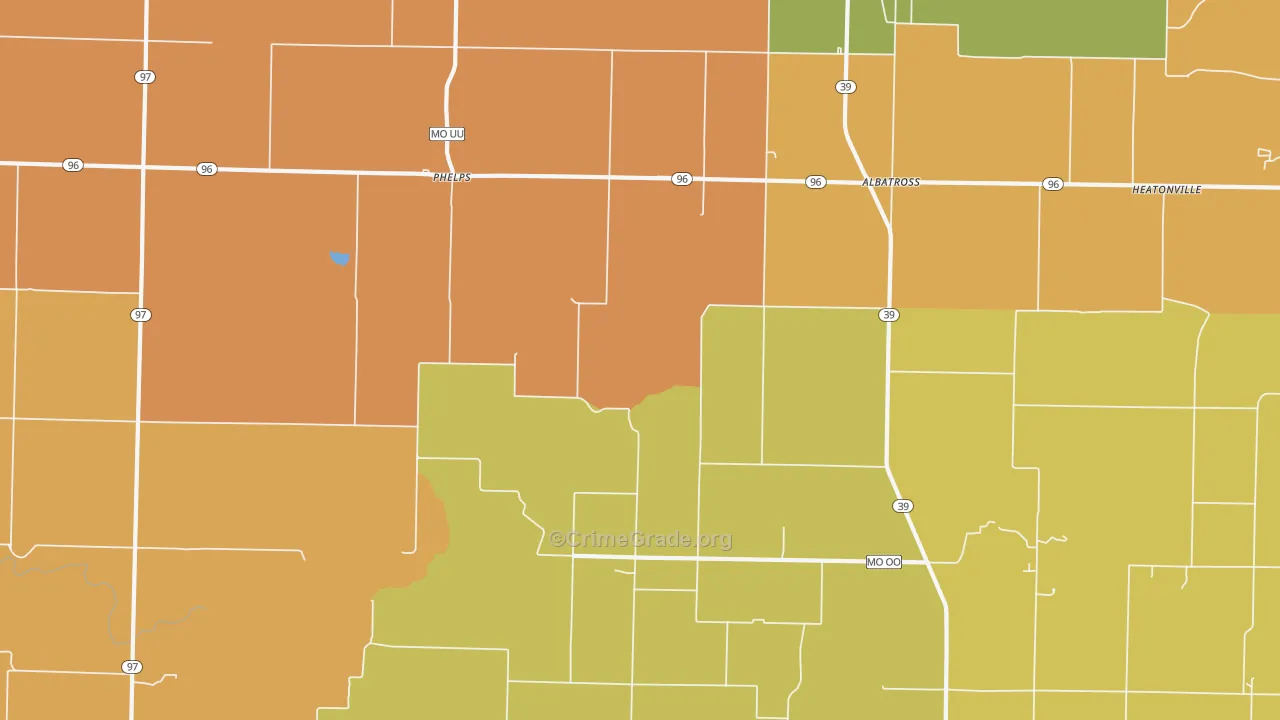 Phelps, MO Map of Murder Rates