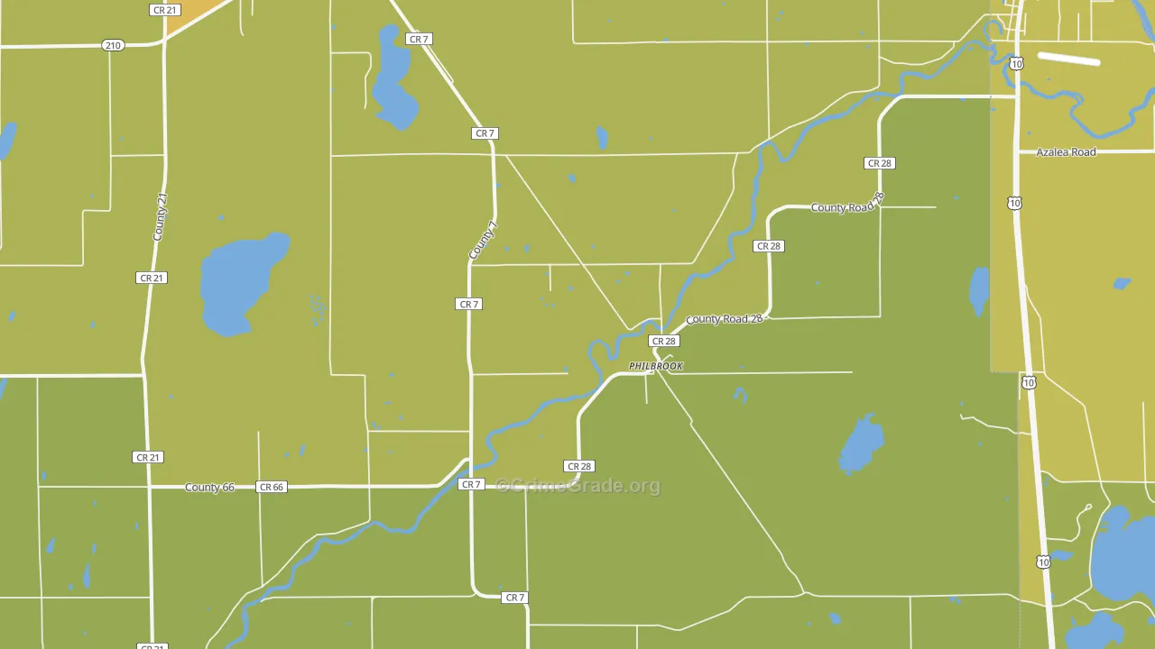 Philbrook, MN Map of Murder Rates
