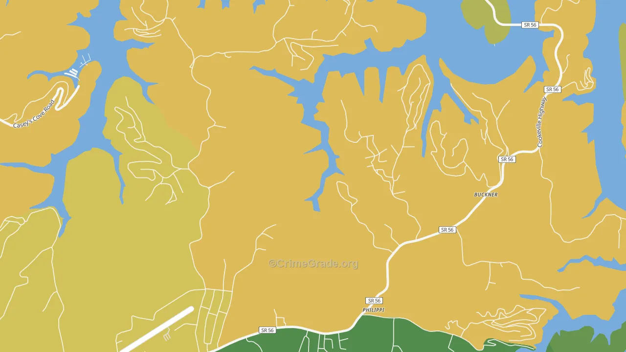 Philippi, TN Map of Murder Rates
