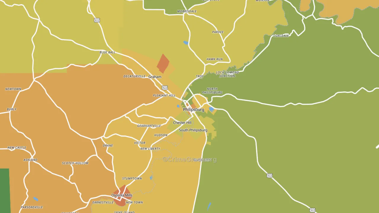 Philipsburg, PA Map of Murder Rates