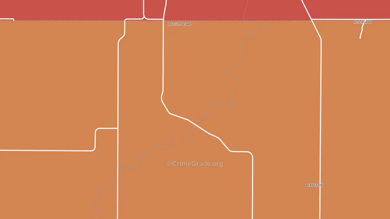 Phillips Camp, TX Map of Murder Rates