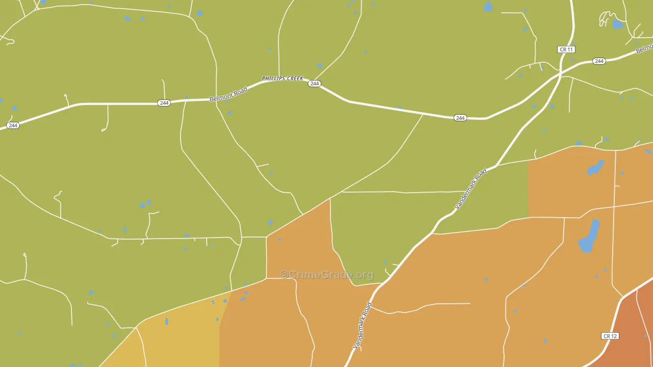 Phillips Creek, NY Map of Murder Rates