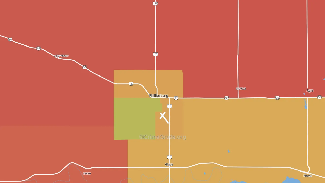 Phillipsburg, KS Map of Murder Rates