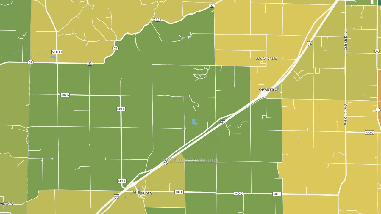 Phillipsburg, MO Map of Murder Rates