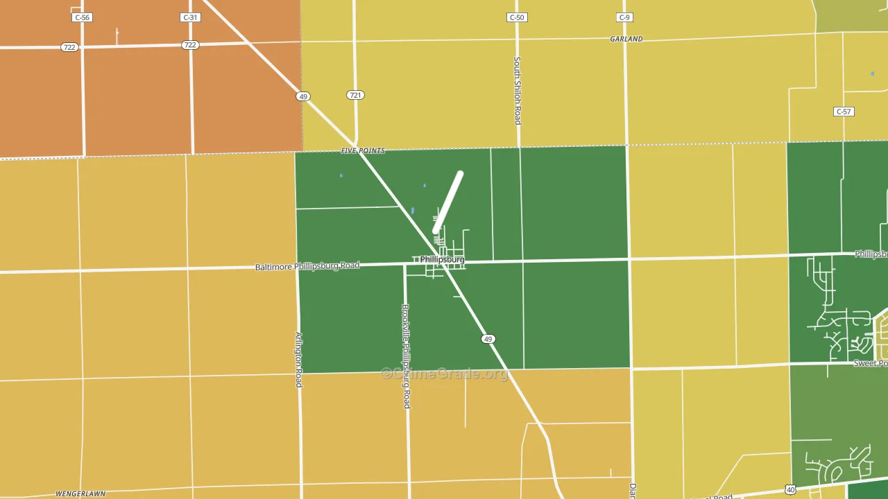 Phillipsburg, OH Map of Murder Rates