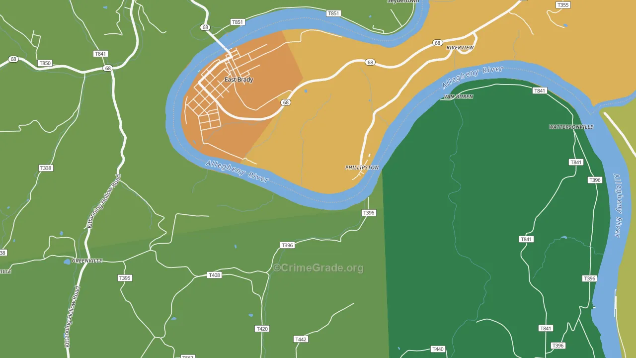 Phillipston, PA Map of Murder Rates