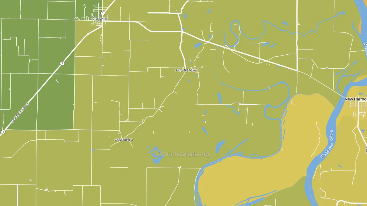 Phillipstown, IL Map of Murder Rates