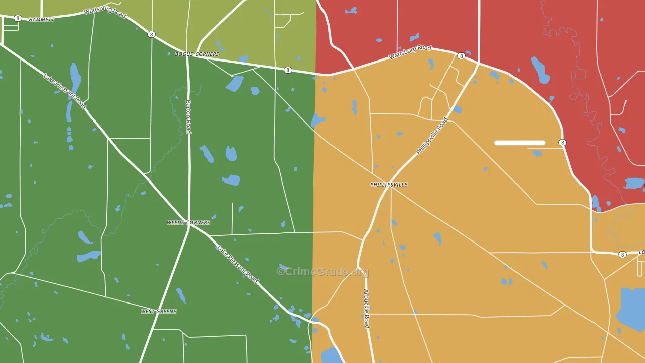 Phillipsville, PA Map of Murder Rates