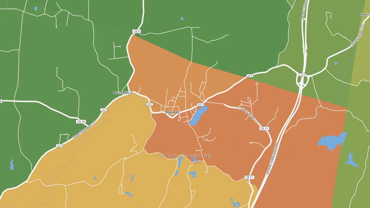 Philmont, NY Map of Murder Rates