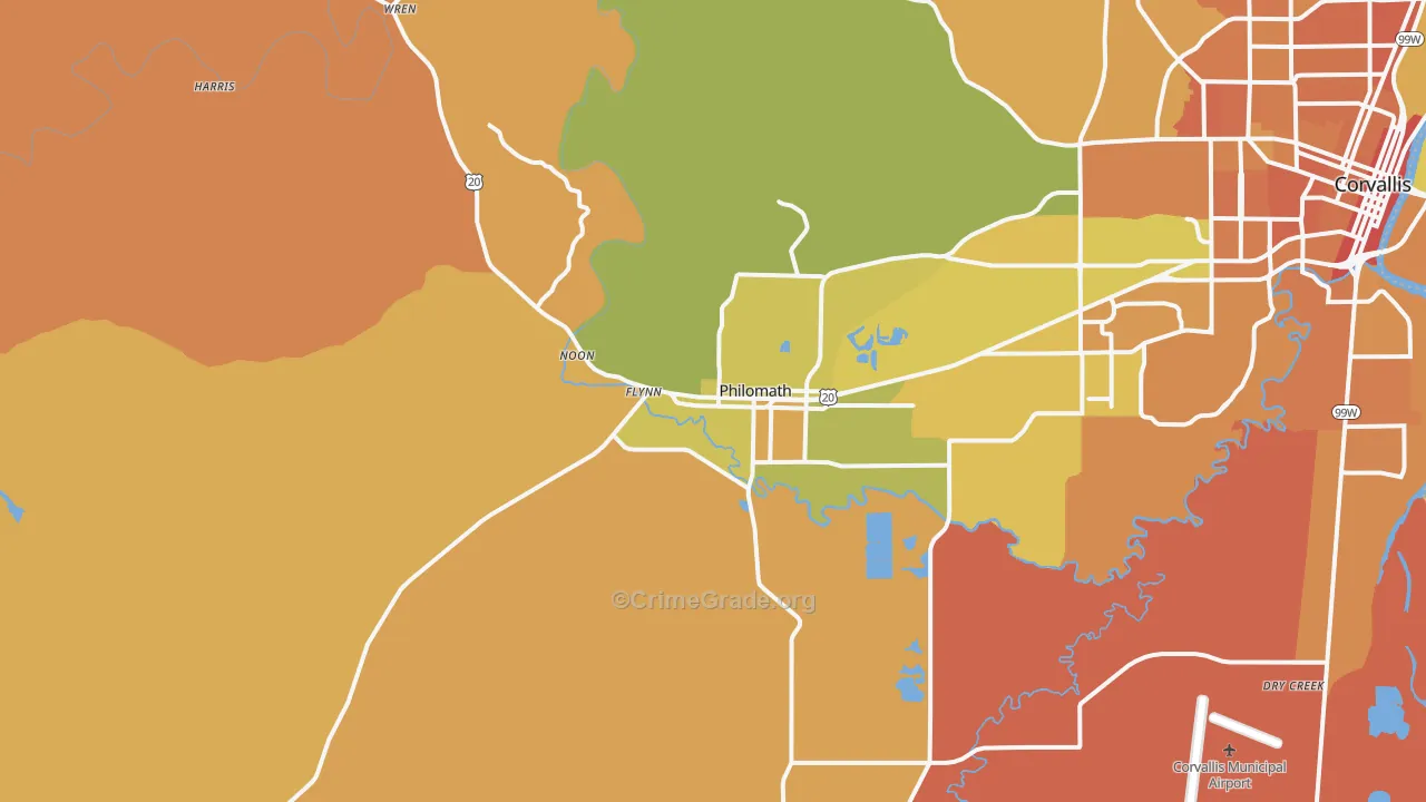 Philomath, OR Map of Murder Rates