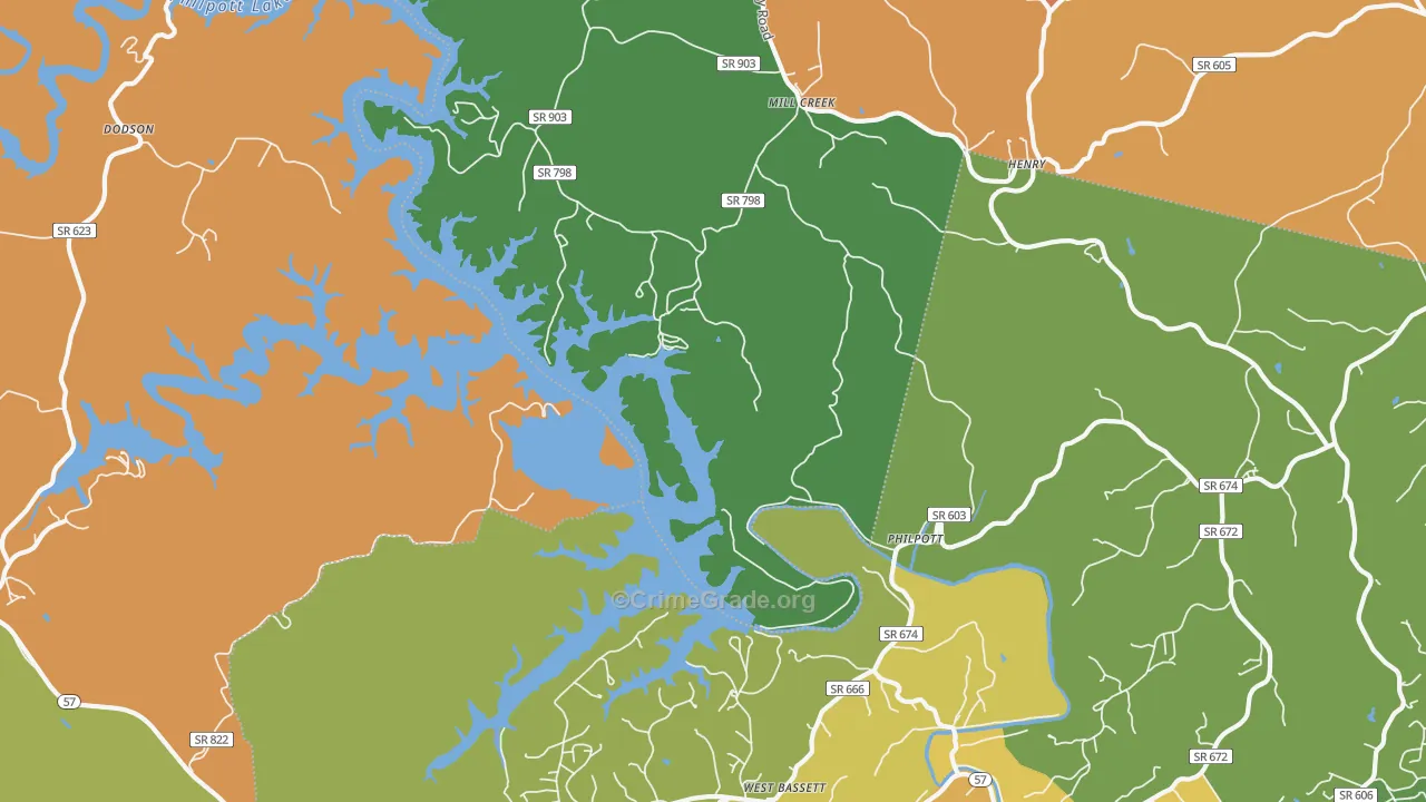 Philpott, VA Map of Murder Rates