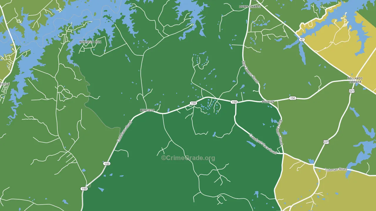 Phinizy, GA Map of Murder Rates