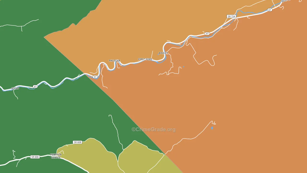 Phlegar, VA Map of Murder Rates