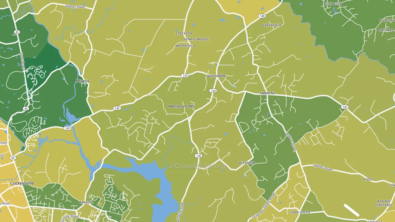Phoenix, MD Map of Murder Rates
