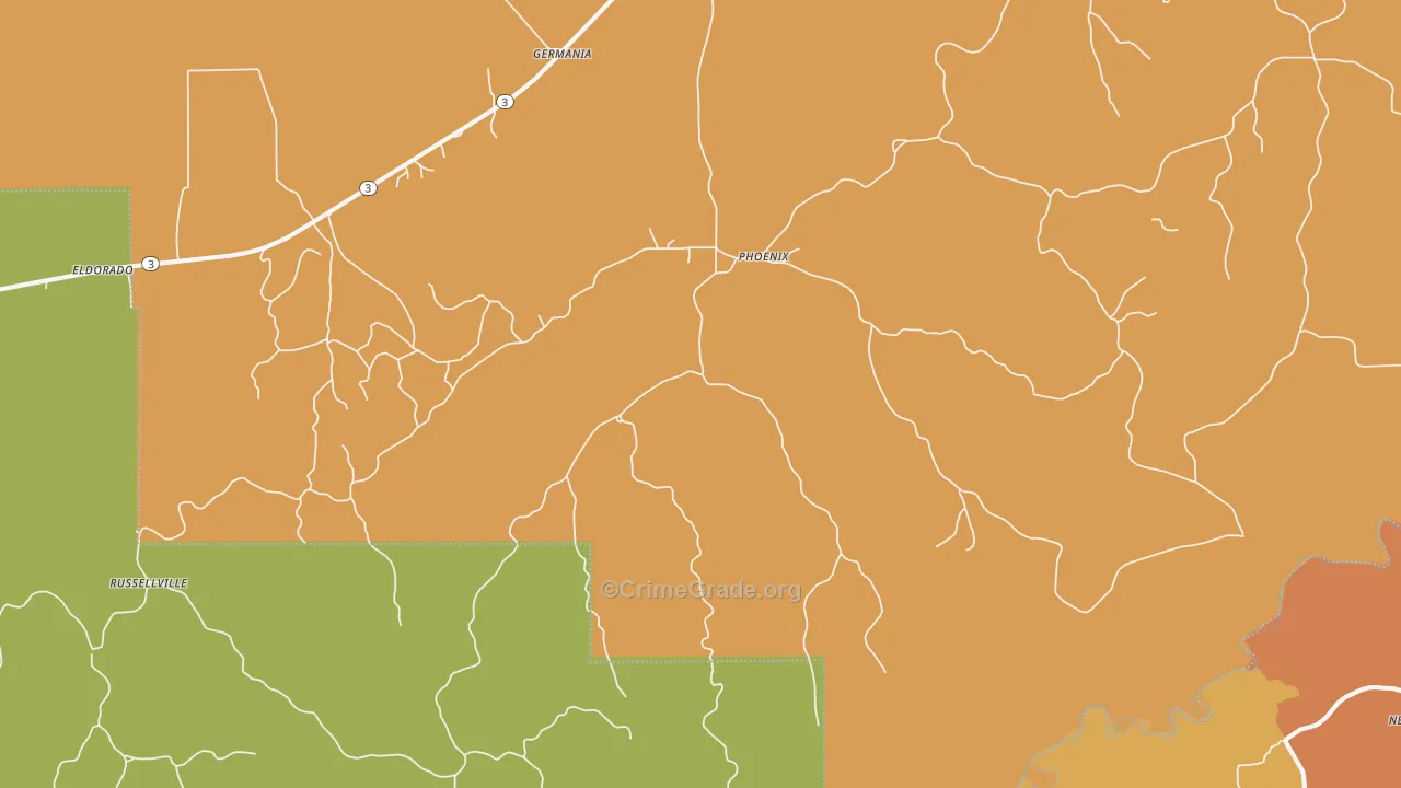 Phoenix, MS Map of Murder Rates