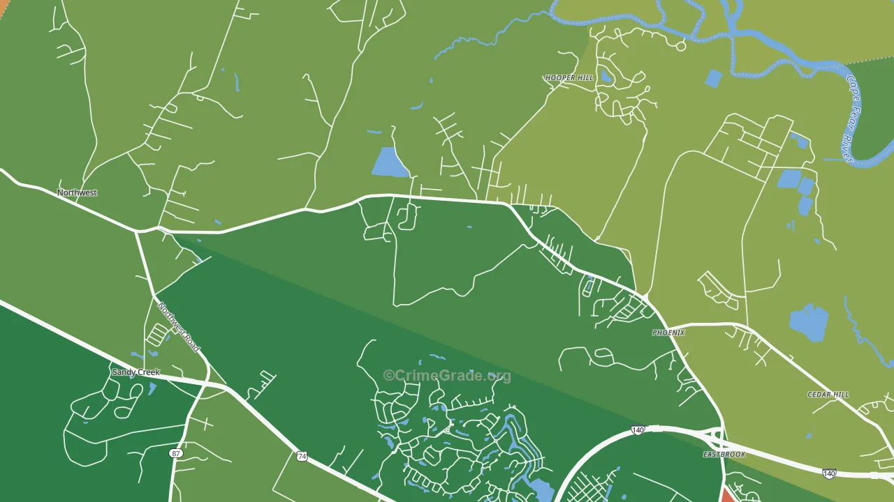 Phoenix, NC Map of Murder Rates