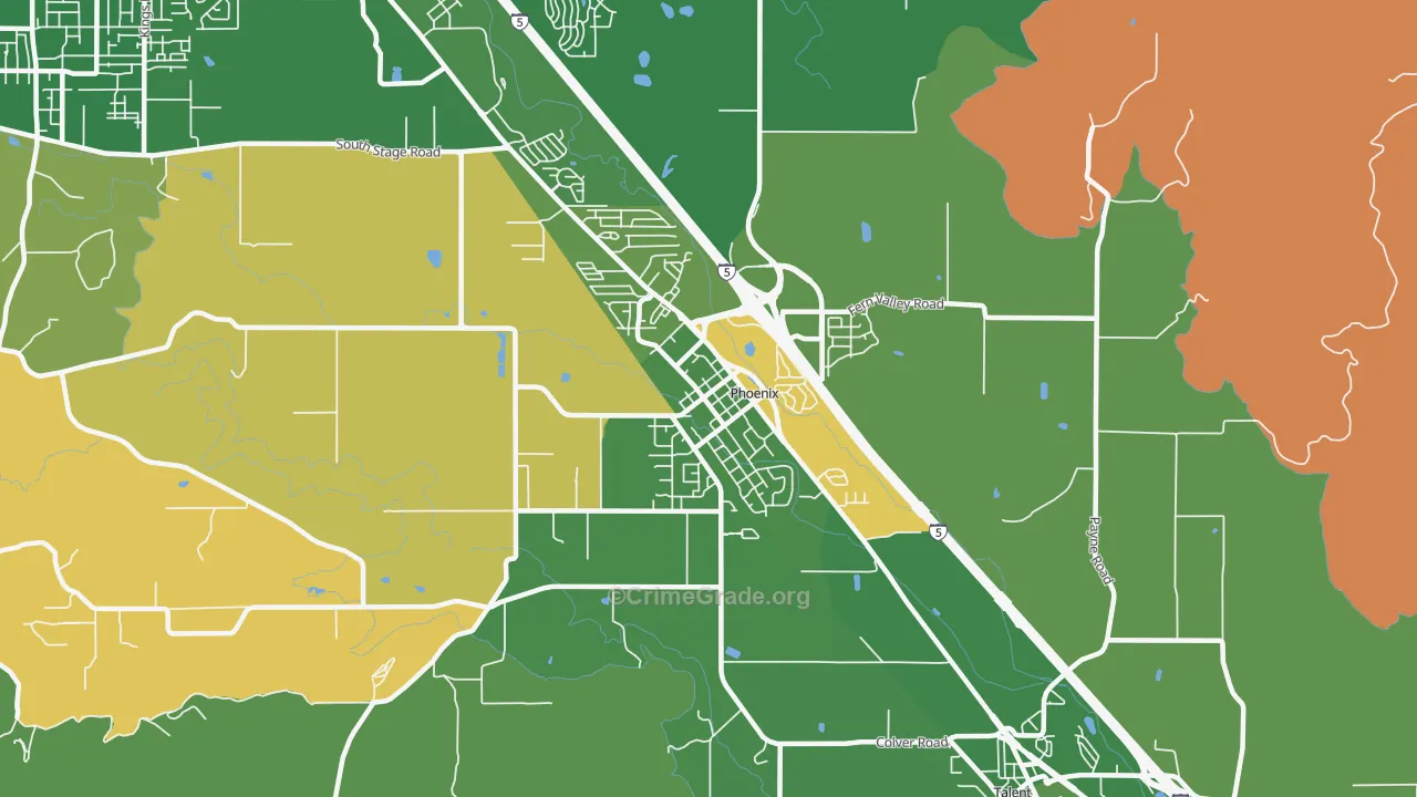 Phoenix, OR Map of Murder Rates