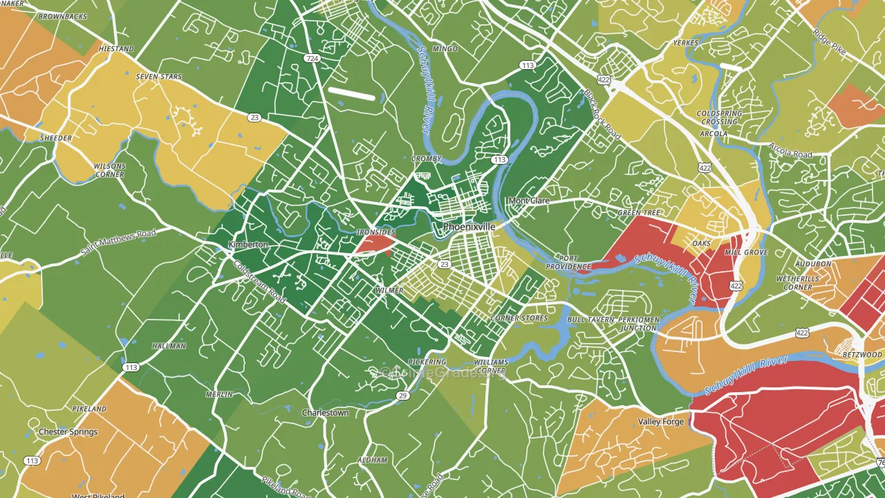Phoenixville, PA Map of Murder Rates