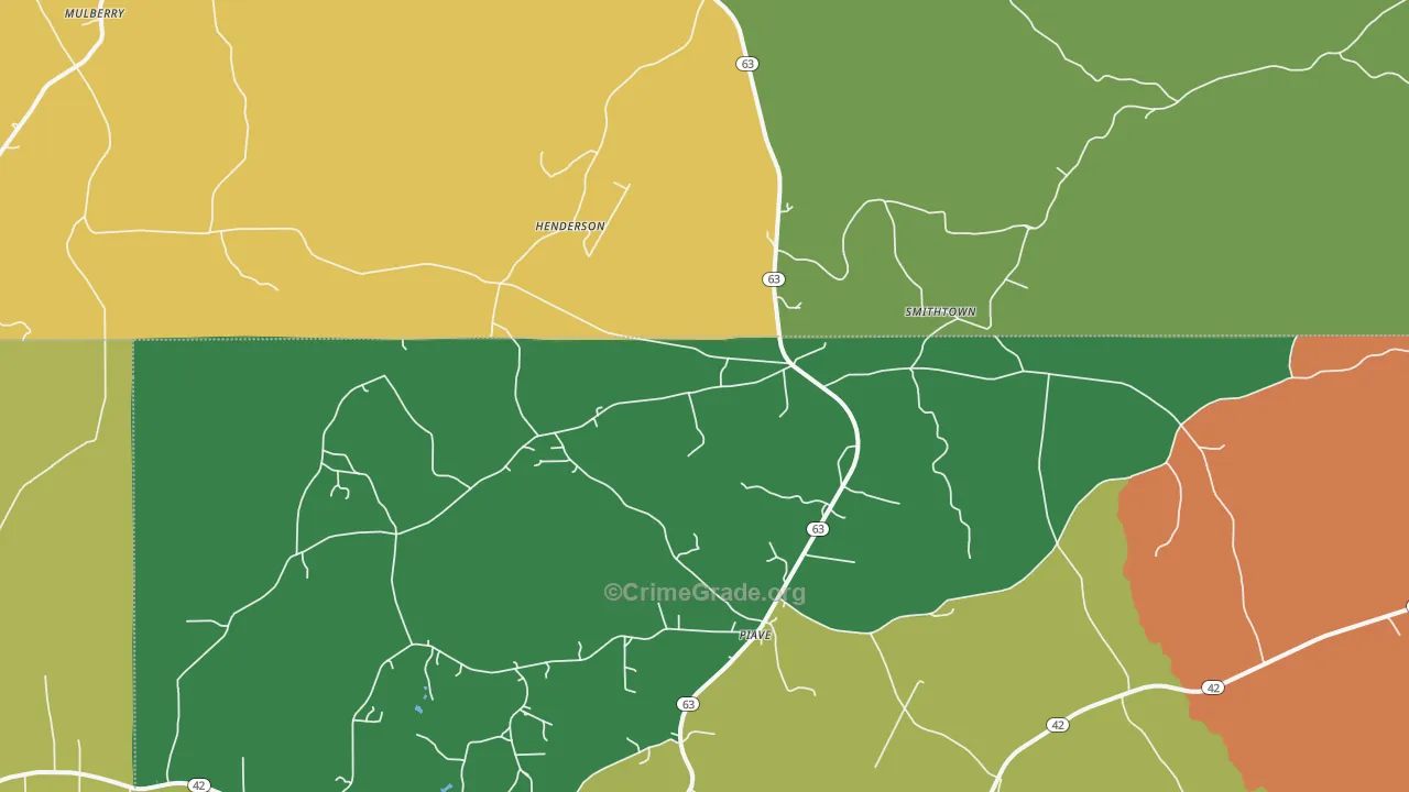 Piave, MS Map of Murder Rates