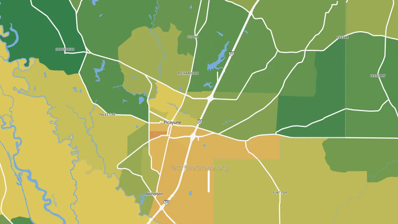 Picayune, MS Map of Murder Rates