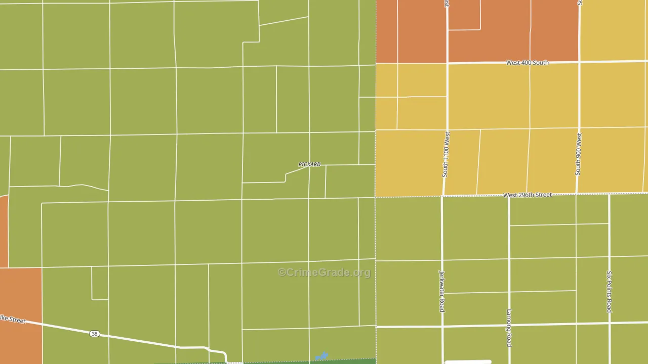 Pickard, IN Map of Murder Rates