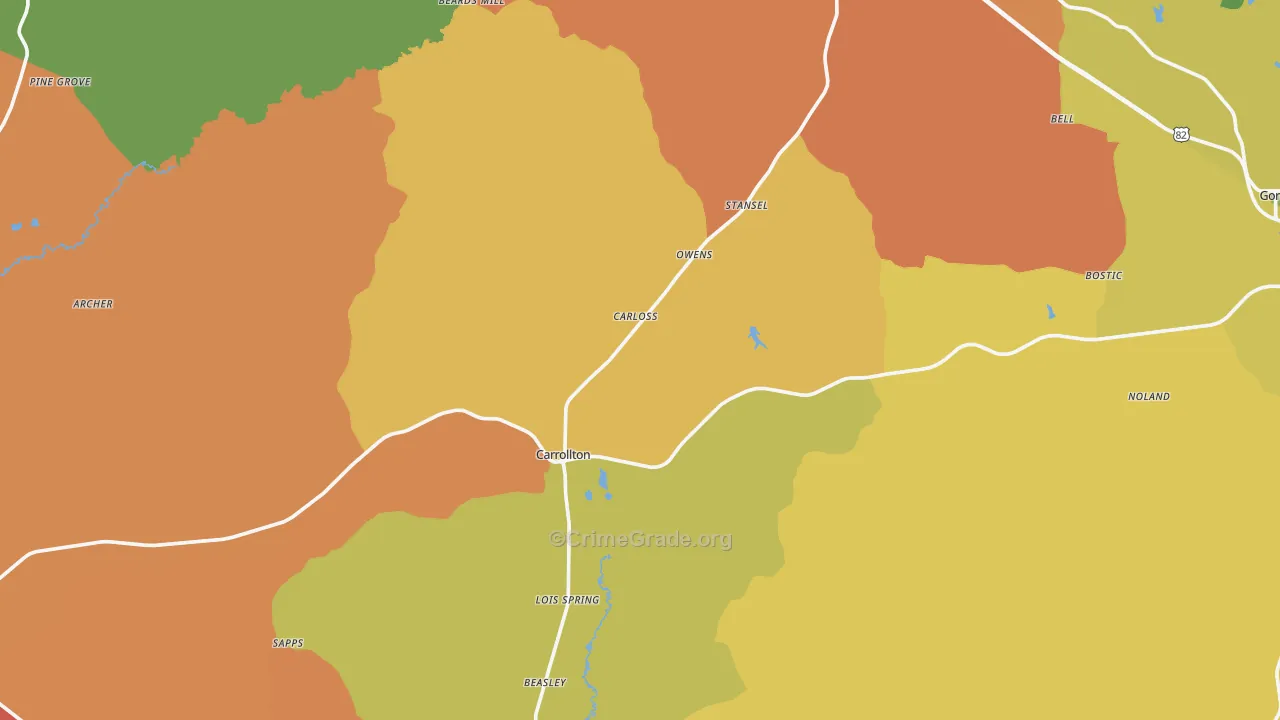 Pickens County, AL Map of Murder Rates