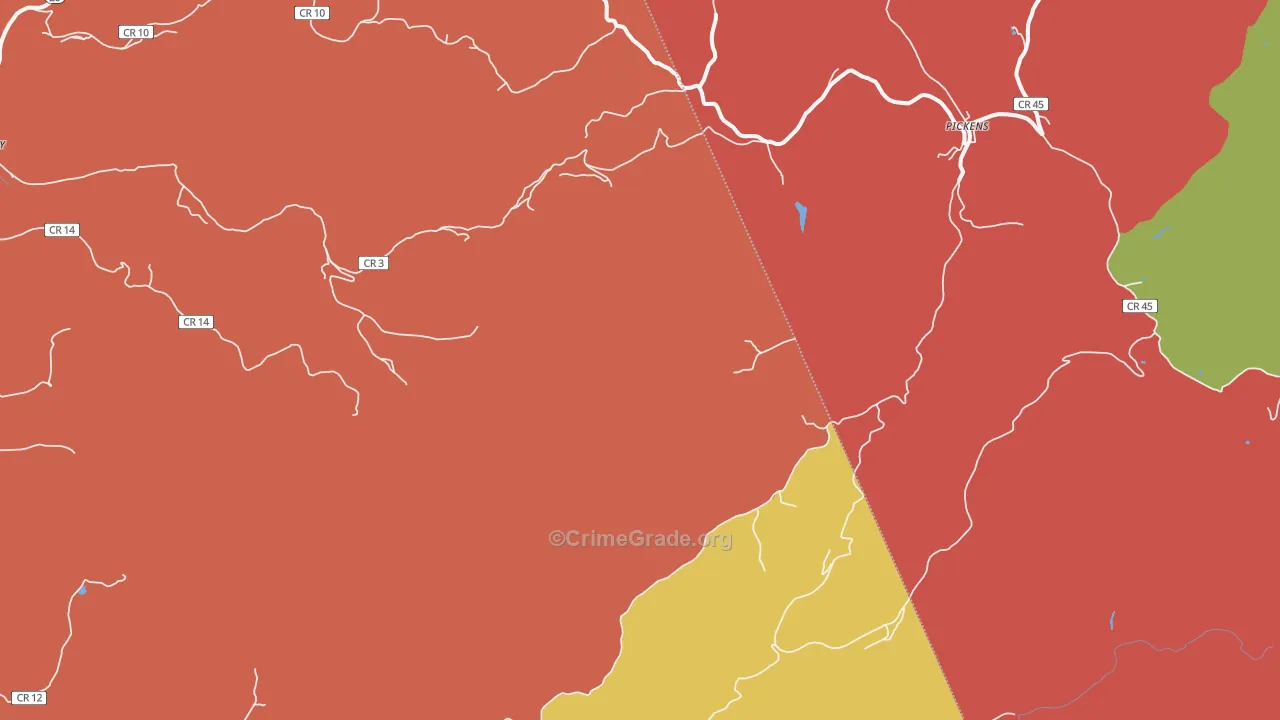 Pickens, WV Map of Murder Rates