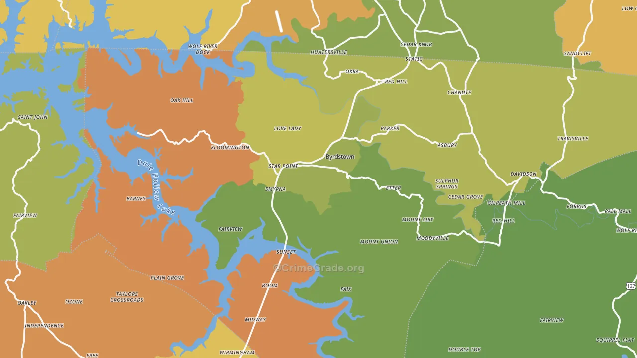 Pickett County, TN Map of Murder Rates