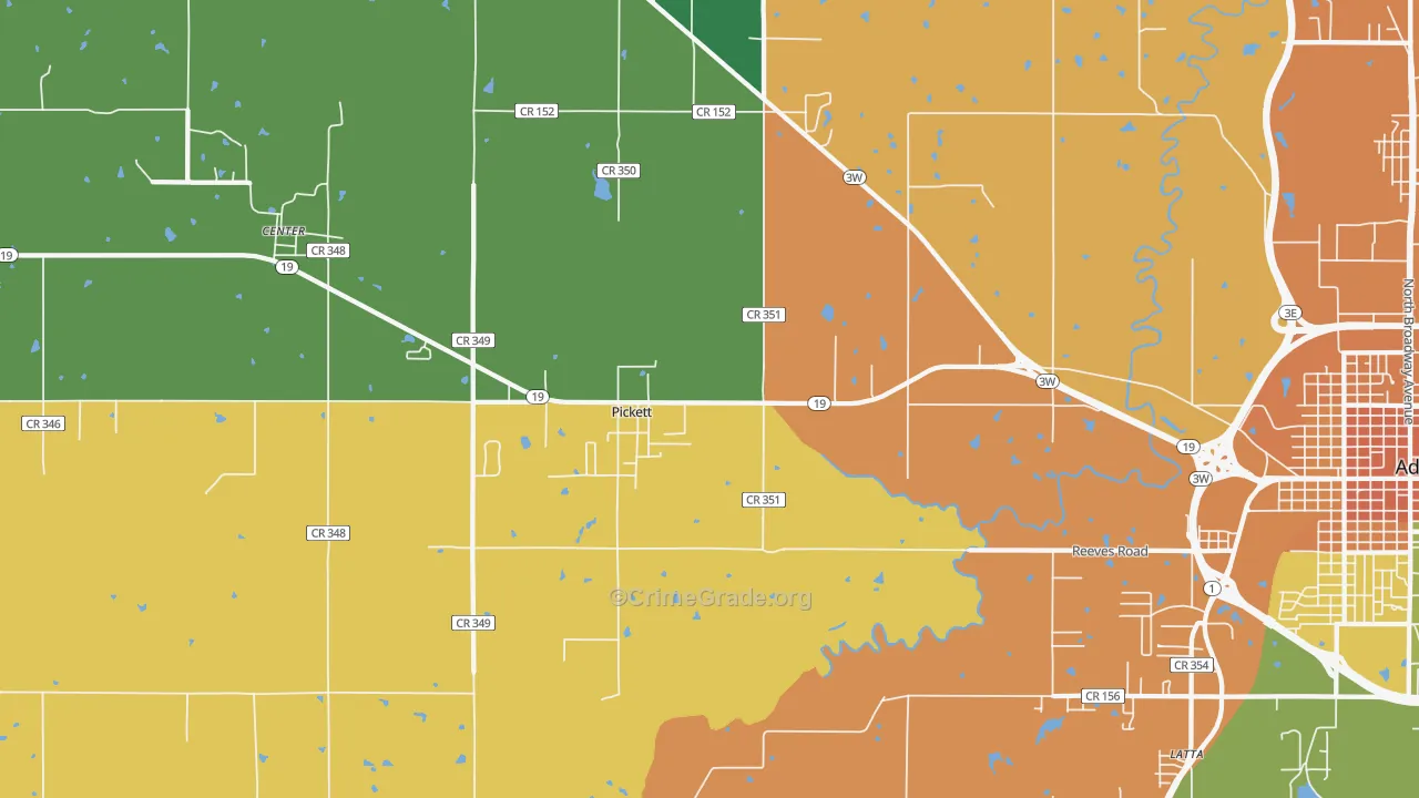 Pickett, OK Map of Murder Rates
