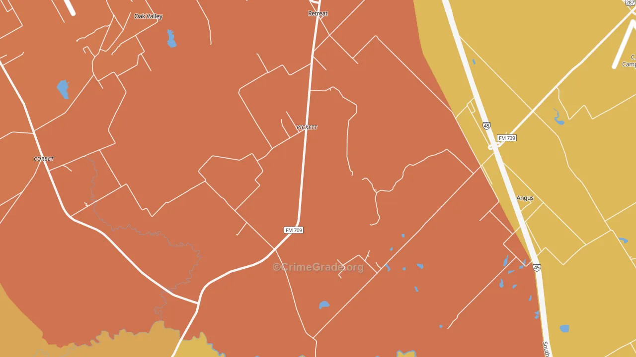 Pickett, TX Map of Murder Rates