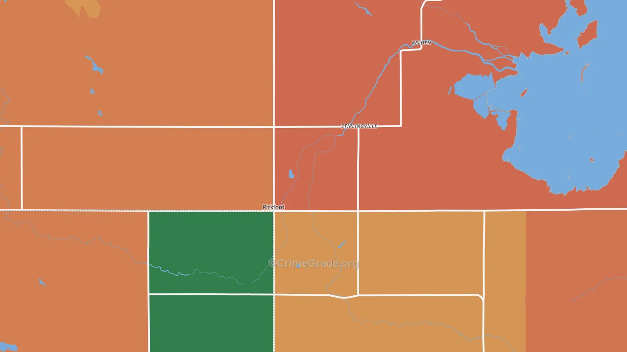 Pickford, MI Map of Murder Rates