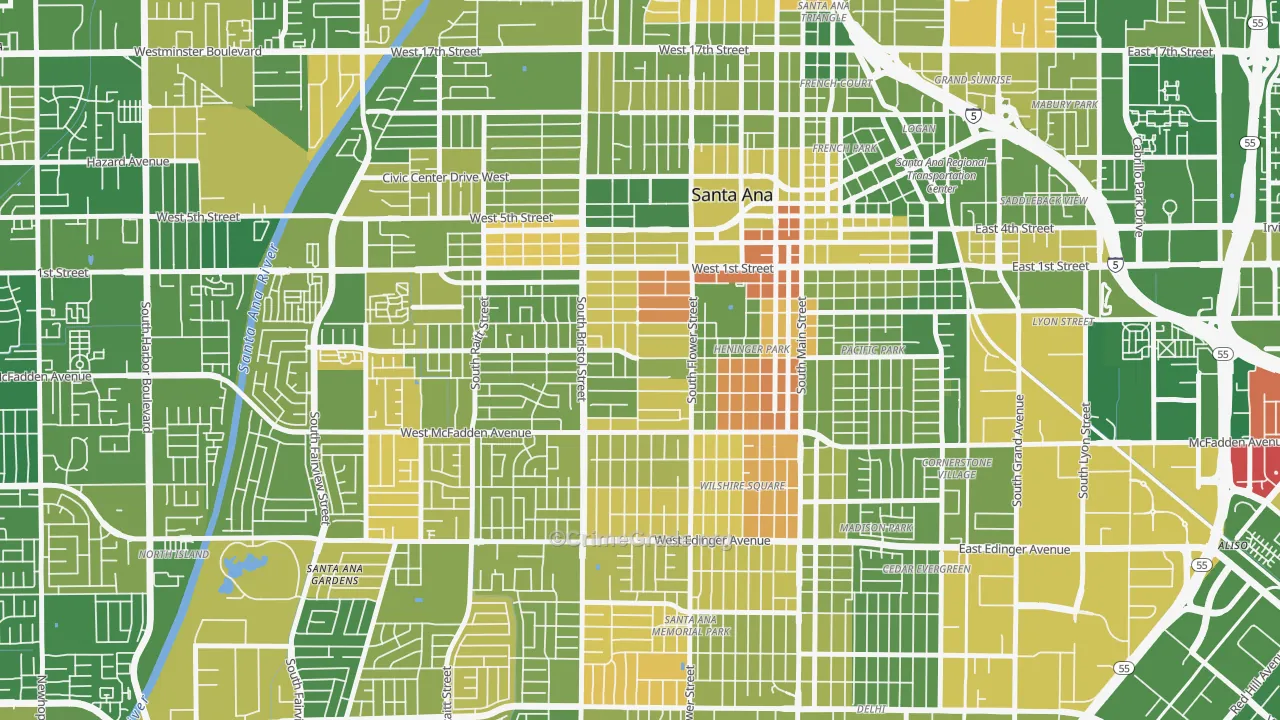 Pico-Lowell, Santa Ana, CA Map of Murder Rates