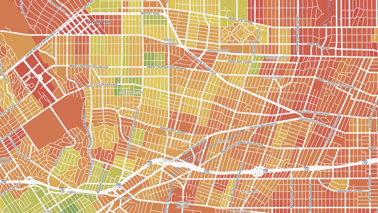 Pico-Robertson, Los Angeles, CA Map of Murder Rates
