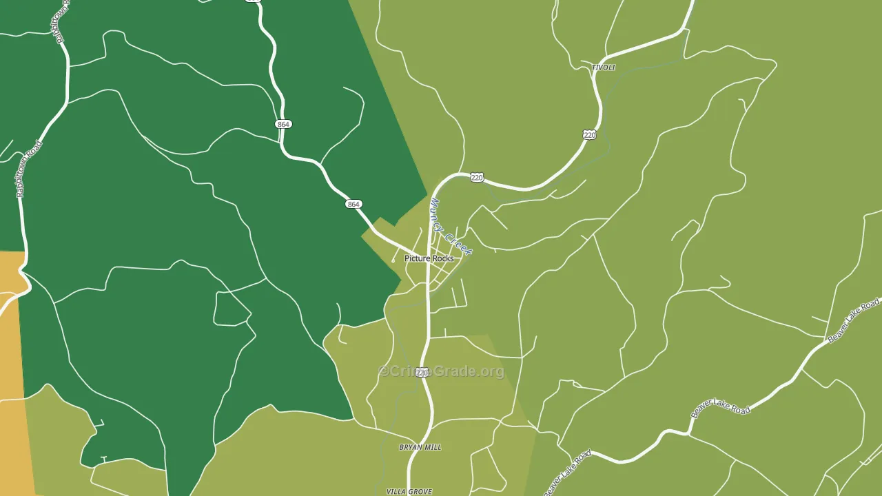 Picture Rocks, PA Map of Murder Rates