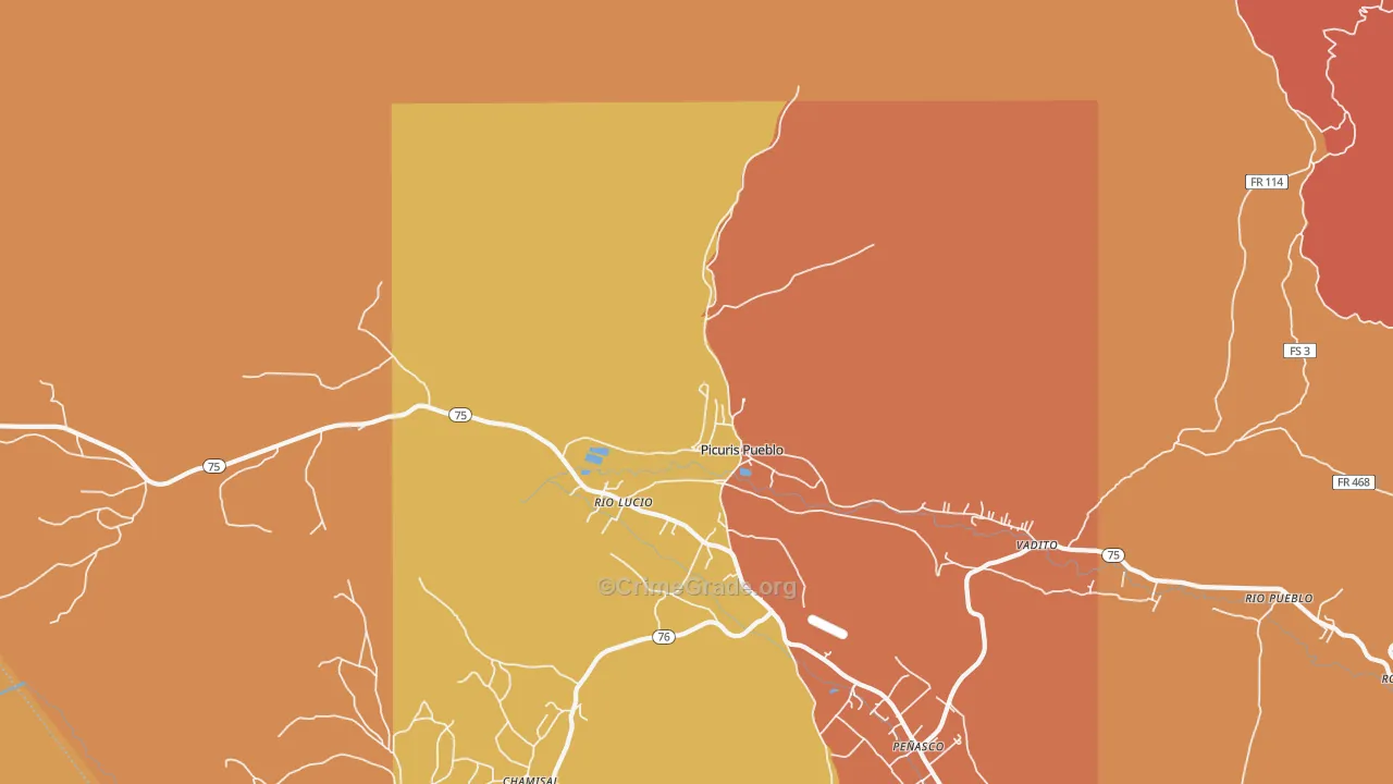 Picuris Pueblo, NM Map of Murder Rates