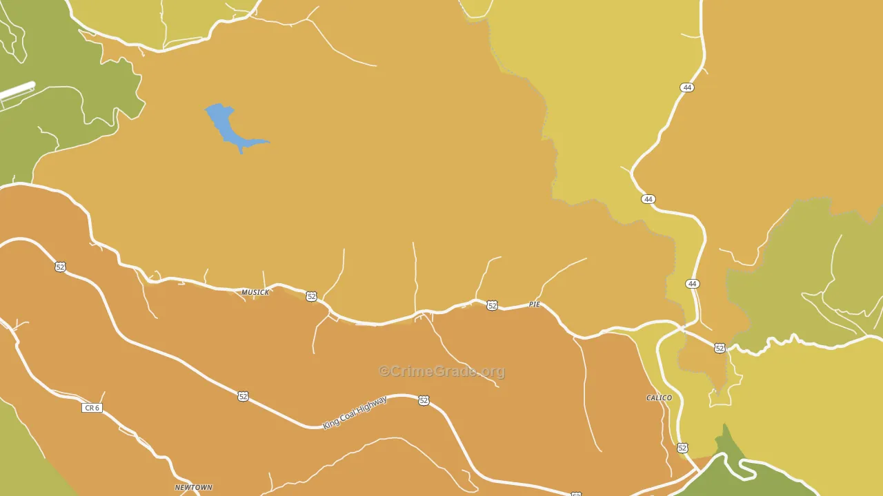 Pie, WV Map of Murder Rates