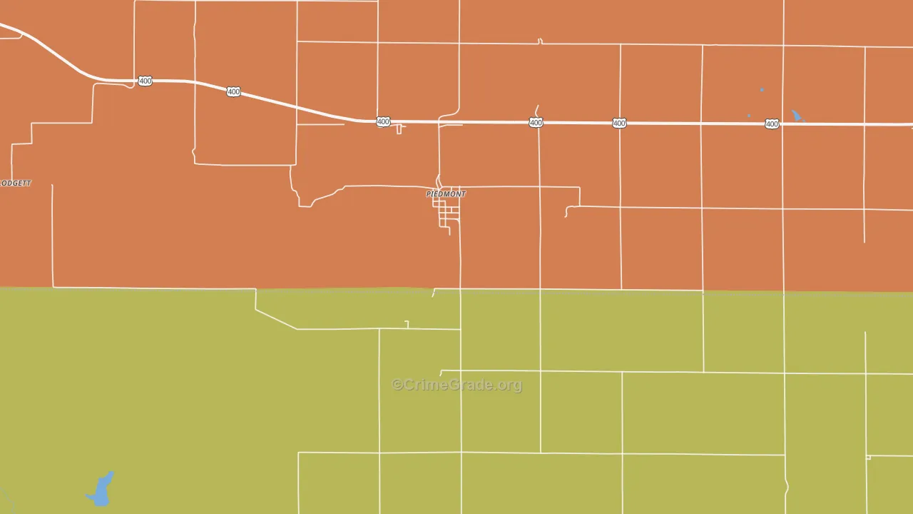 Piedmont, KS Map of Murder Rates