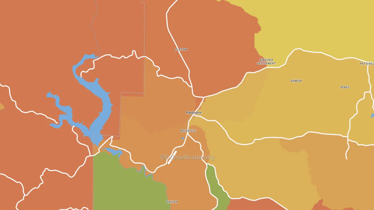 Piedmont, MO Map of Murder Rates