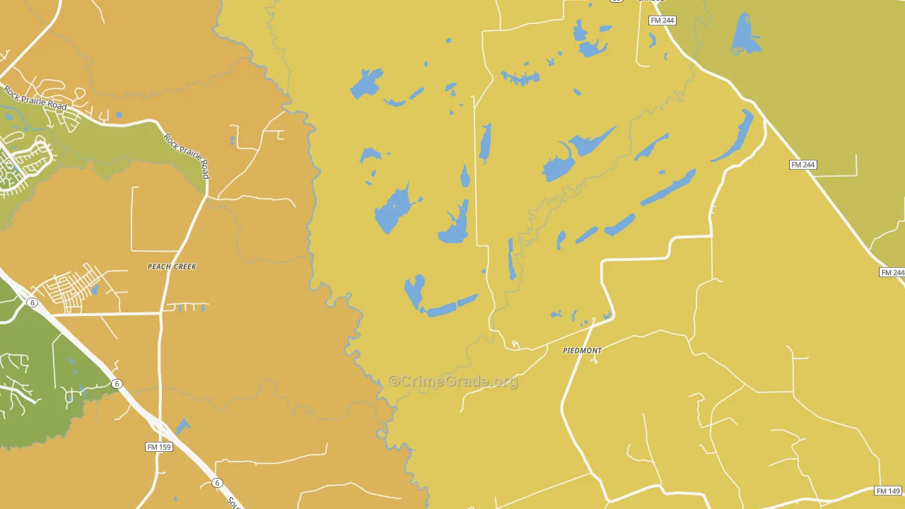 Piedmont, TX Map of Murder Rates