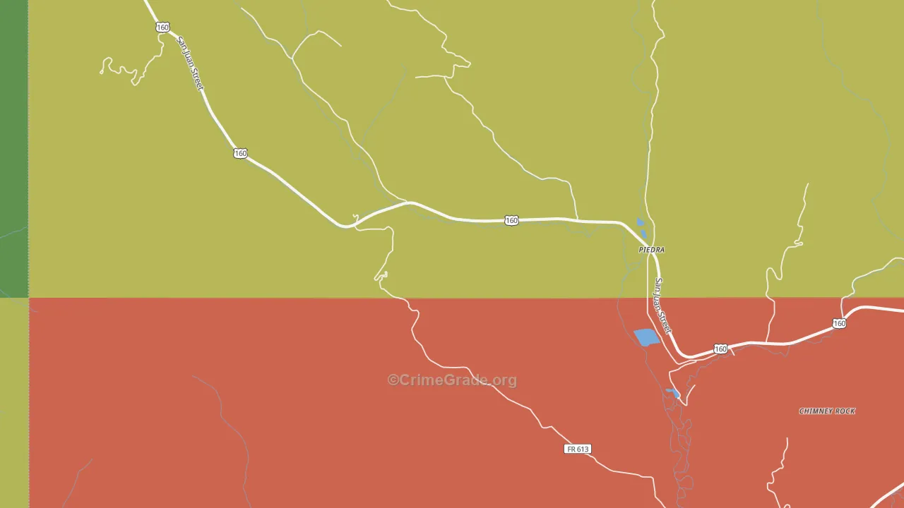 Piedra, CO Map of Murder Rates