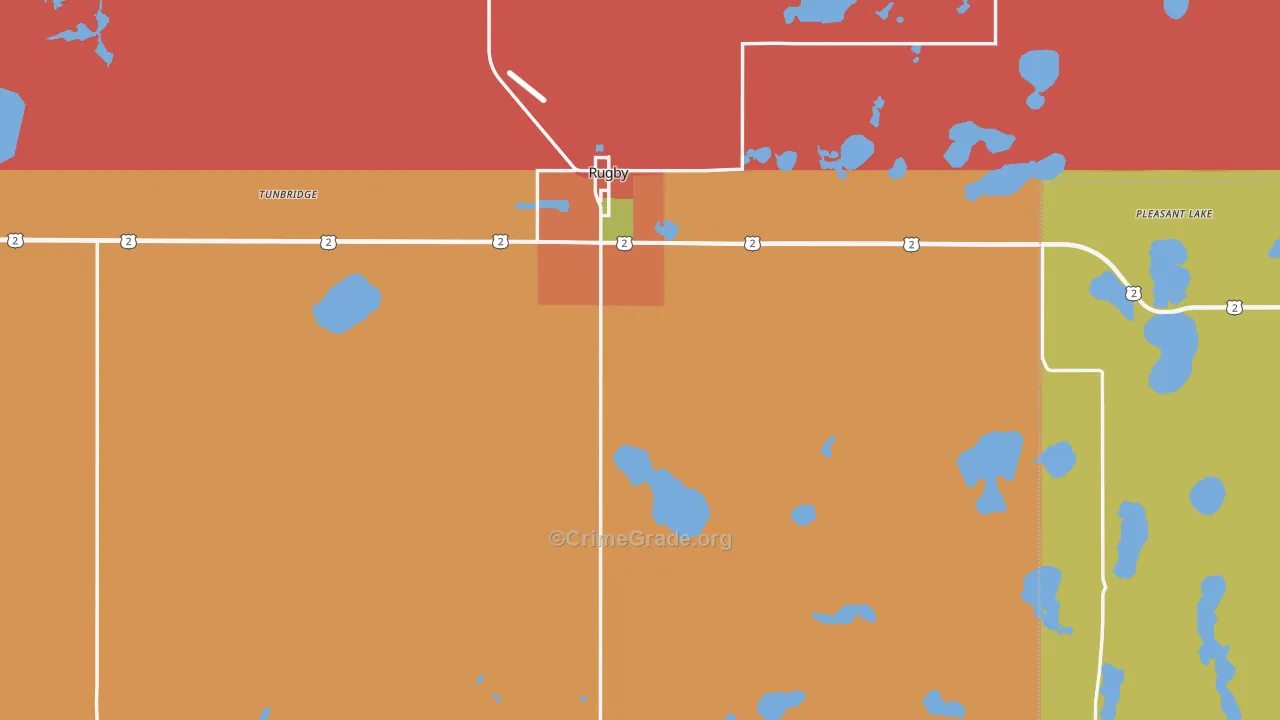 Pierce County, ND Map of Murder Rates