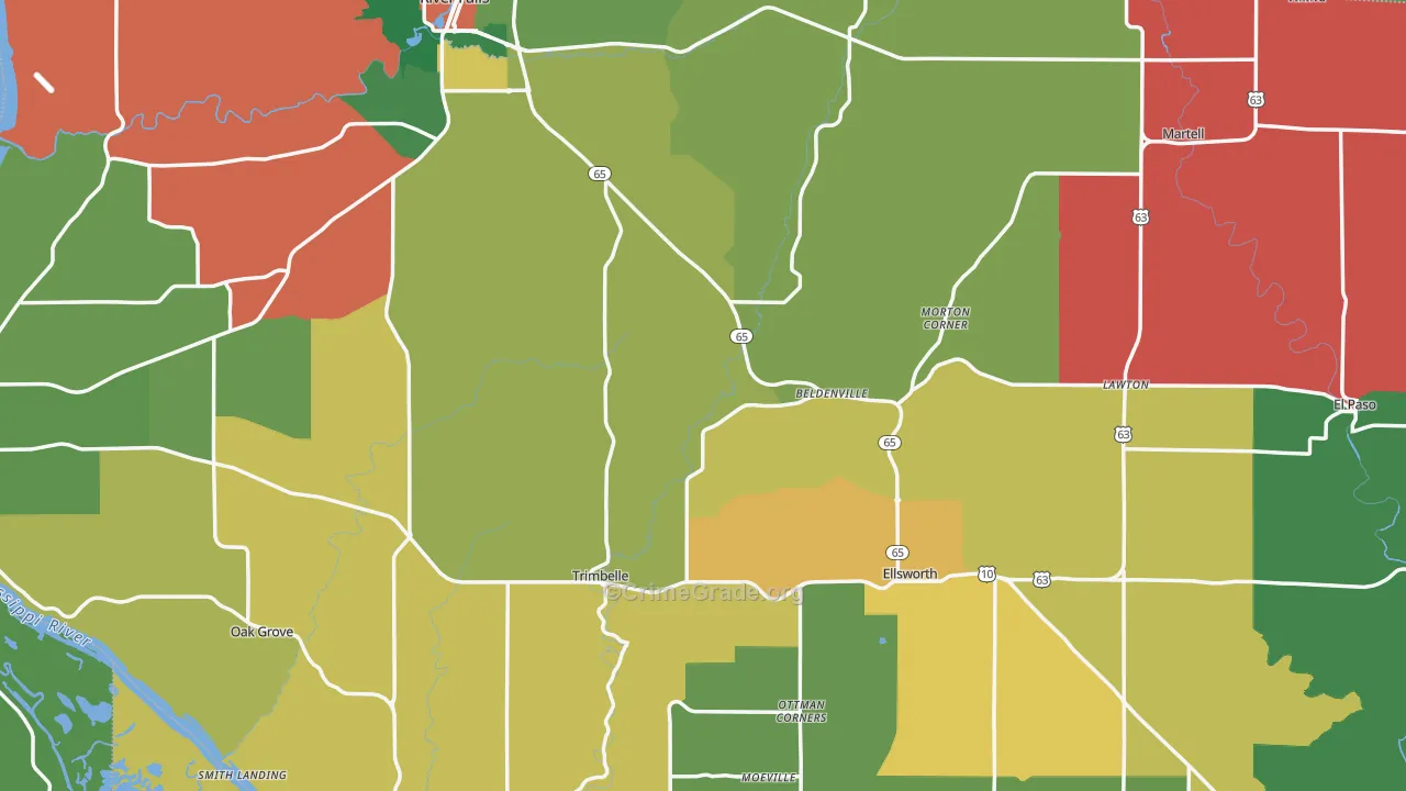 Pierce County, WI Map of Murder Rates
