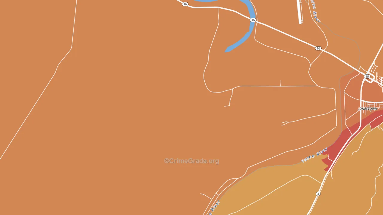 Pierce Crossroad, MS Map of Murder Rates