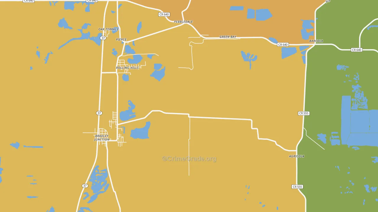 Pierce, FL Map of Murder Rates