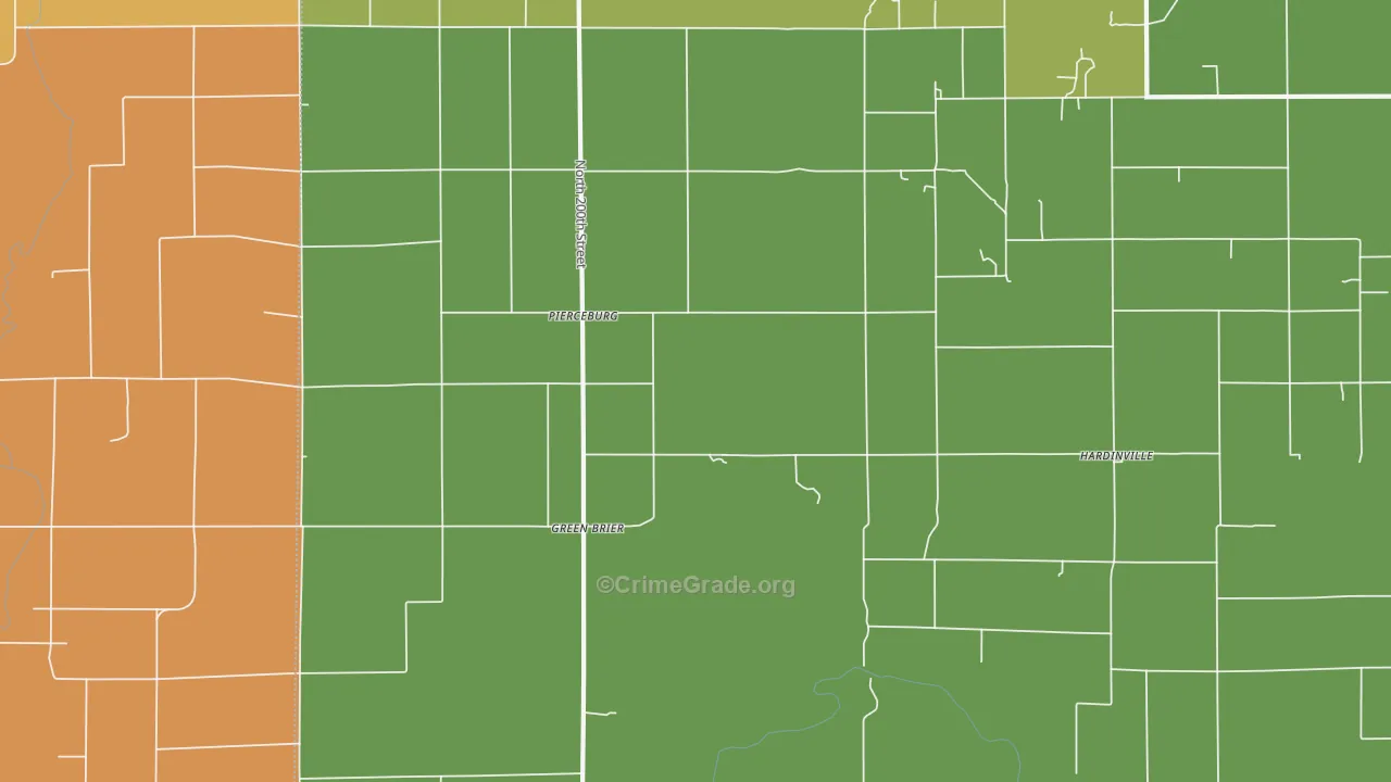 Pierceburg, IL Map of Murder Rates