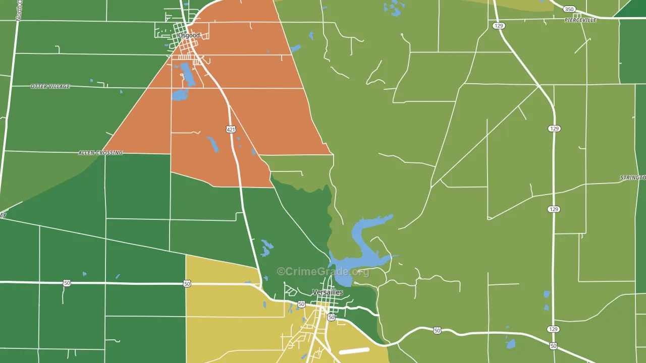 Pierceville, IN Map of Murder Rates