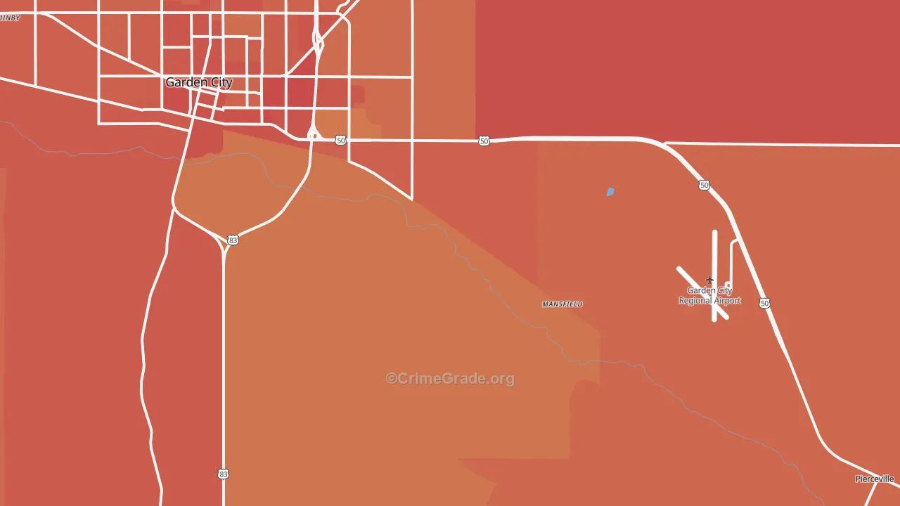 Pierceville, KS Map of Murder Rates