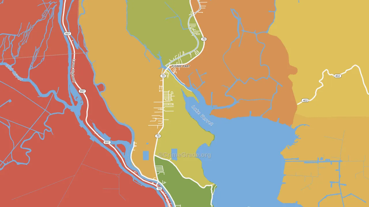 Pierre Part, LA Map of Murder Rates