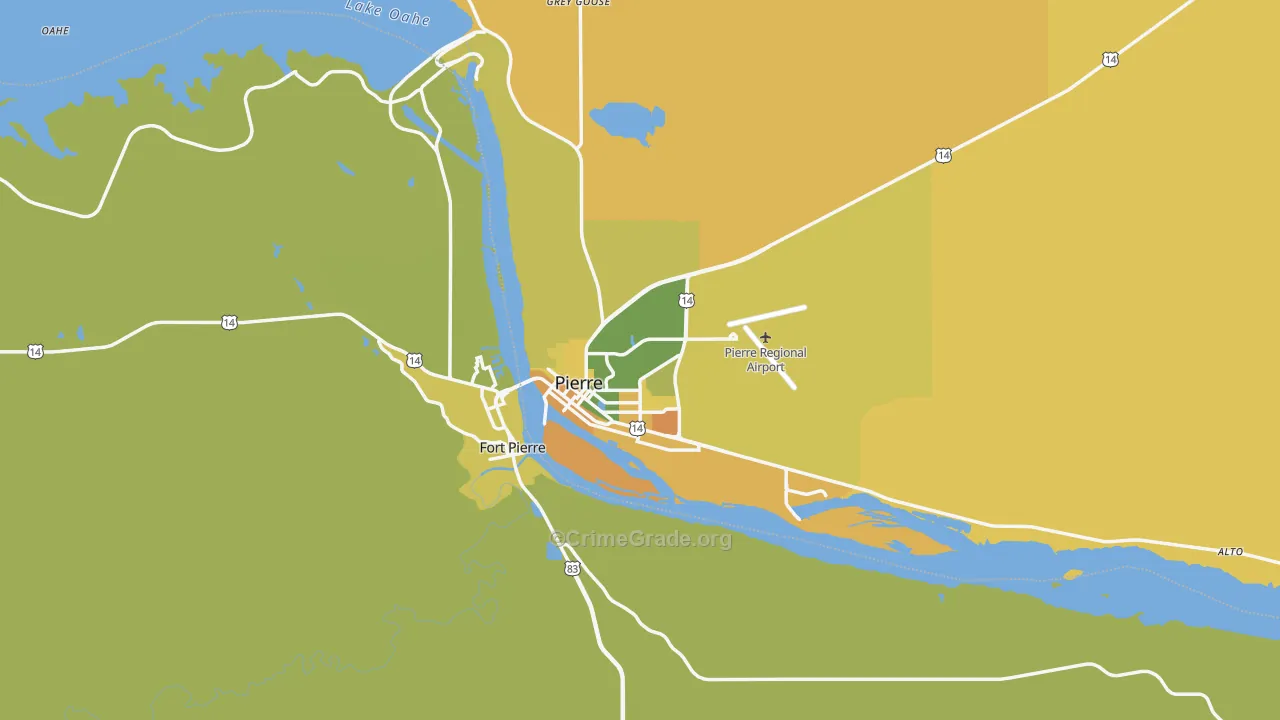 Pierre, SD Map of Murder Rates